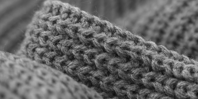 A close up photo of a knitted sweater.