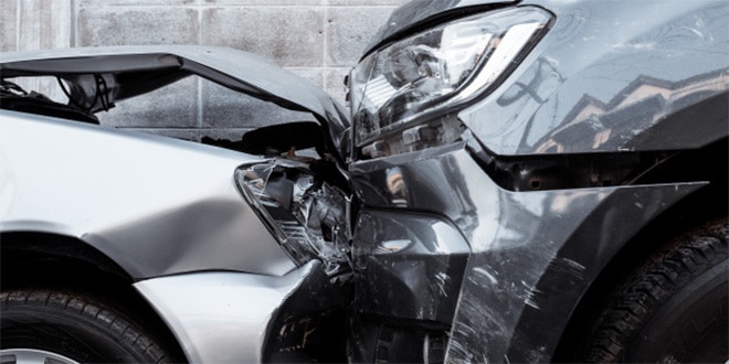 An image of a car that has been involved in an accident.